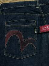 ※EVISU PARIS エヴィス エビス パリス カモメ＆本革切替 セルビッチデニムパンツ 濃紺 大きいサイズ 40 　　　 BJBD.C_画像5