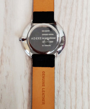 ot1645 ○送料無料 新品 ADEXE アデクス 1886A-01 腕時計 41㎜ ブラック ホワイト レザーベルト ミネラルガラス 防水 定価7,777円_画像5