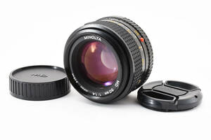 ミノルタ Minolta New MD 50mm F/1.4 標準 単焦点 MFレンズ Lens キャップ付き