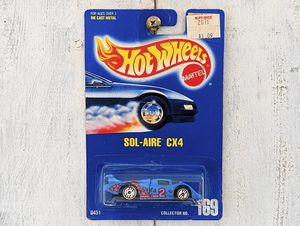 ブルーカード■ソレアー ＣＸ４ SOL-AIRE CX4 青■*難 1992 US版 HOT WHEELS ホットウィール