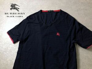 BURBERRY BLACK LABEL●ホースロゴ刺繍ドライコットン素材 TEE Tシャツ●バーバリーブラックレーベル●4