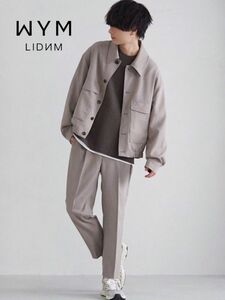 WYM LIDNM●PE W-POCKET WIDE BLOUSON SET-UP DRYタッチ ジャケット パンツ セットアップ●リドム