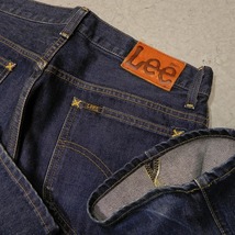 l493【即決】日本製 LEE リー 1203 デニムパンツ ジーンズ MADE IN JAPAN STRAIGHT ストレート 32 古着 色濃いめ 即決 ★_画像3