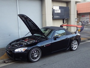 ホンダ：S2000［AP1］　ボンネットダンパー　ブラックカーボン