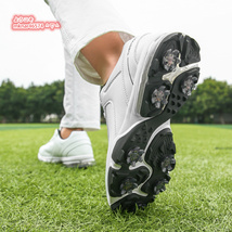 高級品 ゴルフシューズ メンズ スパイク 強いグリップ 4E 運動靴 軽量撥水防滑 スポーツ フィット アウター ホワイト24.5cm~28cm選択_画像5