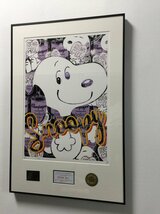 DEATH NYC 額付き 世界限定100枚 アートポスタ スヌーピー SNOOPY 愛の形 Andy Warhol スプレー缶 Tomato Soup 紫の 現代アート_画像3