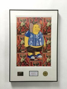 DEATH NYC 額付き 世界限定100枚 アートポスター KAWS カウズ ハート LV ルイ・ヴィトン 現代アート