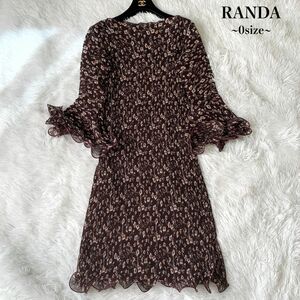 【極美品】RANDA ランダ ヴィンテージ風フラワープリントロングワンピース プリーツ 総柄