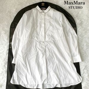 【訳アリ】MaxMara STUDIO マックスマーラステュディオ ビーズ付きシャツブラウス 長袖 激安出品