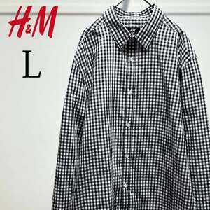 H&Mエイチアンドエム/ギンガムチェックシャツ/L