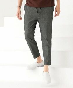 【The DUFFER of ST.GEORGE】N/L STRETCH EASY SLACKS ナイロン/リネン ストレッチ イージー スラックス パンツ L グレー 美品