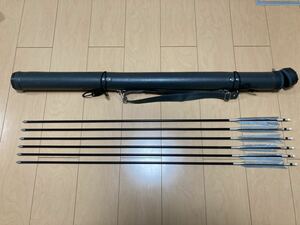 弓道　矢　6本　矢筒　ジュラルミン　ターキー　全長約100cm