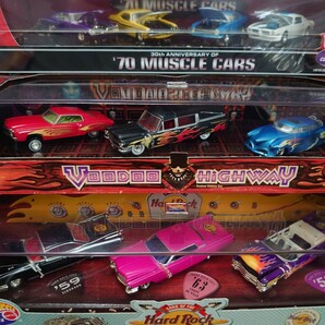 激安スタート！ホットウィール Hot wheels コレクティブル 4個セット！ ハードロックカフェ muscle cars voodoo highway lowboyz カスタムの画像3