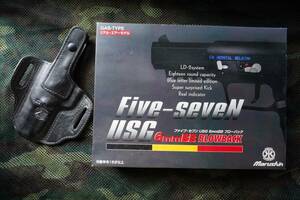 マルシン FN57 Five-seveN USG 6mm BBブローバック Don Hume FN57用革ホルスター　送料込み