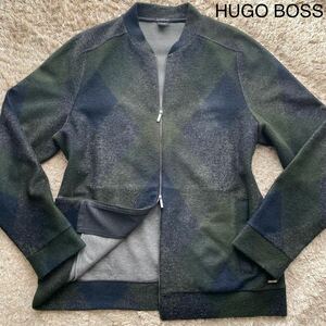 未使用級/XXLサイズ/HUGO BOSS ヒューゴボス　ジャケット　ブルゾン ニット　ウール　ダブルジップアップ　メンズ　ドライバーズニット