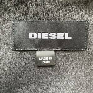 【希少モデル】極美品/L相当★DIESEL ディーゼル 極上ラムレザー パーカー ジャケット バイカラー ライダース 革ジャン 羊革 ブラック 黒の画像7