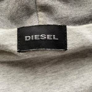 極美品/XL相当●DIESEL ディーゼル デニム切替 パーカー Gジャン ジャケット ジップアップ フード インディゴ ダメージ加工 ロゴ金具の画像6