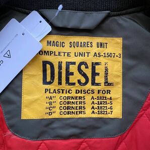 未使用タグ付き/XLサイズ相当★ディーゼル/DIESEL フライトジャケット MA-1 ボンバー カーキ キルティング ブルゾン ミリタリー バイカラーの画像6