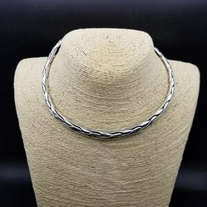 メキシコ 925 シルバー ツイスト ねじり ヴィンテージ カフネックレス チョーカー Woven Necklace ゴツめ 銀細工 Mexico R13-H