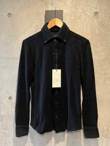 AKM エーケーエム stretch pile shirt size M col.62ストレッチパイルシャツ ブラック黒 未使用品 タグ付