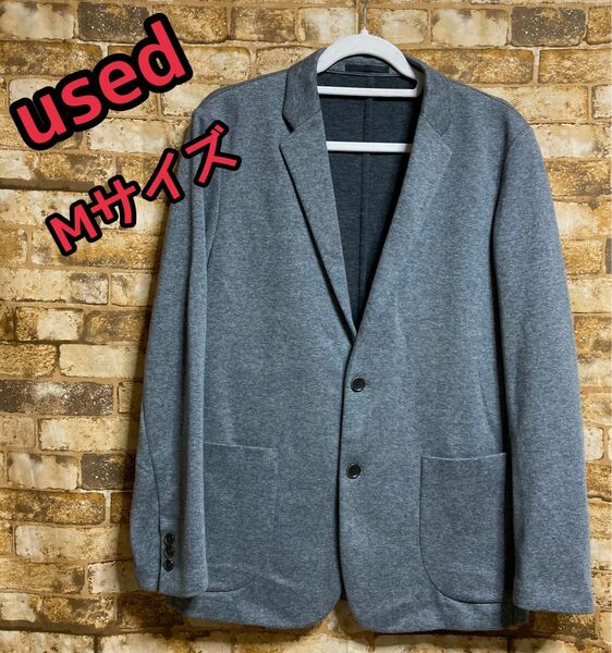 お値下げ中^ ^ used UNIQLO ジャケット Mサイズ 明るめグレー 311ー172969 ユニクロ 肌寒い日に