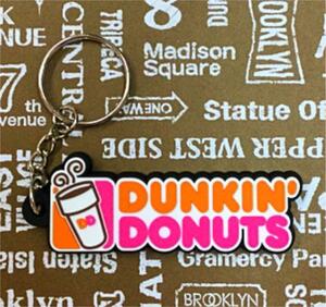 ラバーキーリング/ダンキンドーナツ Dunkin' Donuts キーホルダー アメリカン雑貨 カーアクセサリー ファッション小物 車 かわいい