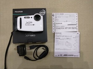 美品 中古 FUJIFILM 富士フィルム 防水カメラ XP130 FX-XP130WH ホワイト