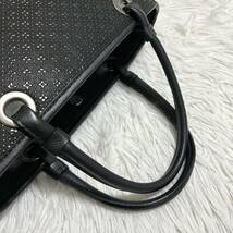 箱袋付き 未使用に近い 印傳屋 インデンヤ ハンドバッグ トートバッグ ブラック 黒 型押し レザー 革バッグ 1円 フォーマル 入学式_画像7