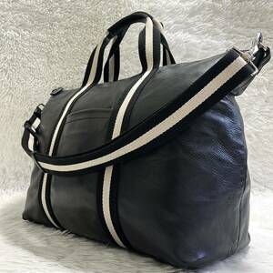 美品 BALLY バリー 2WAY ボストンバッグ トレインスポッティング ショルダーバッグ トレスポ メンズ ブラック 黒 本革 レザー 大容量 1円