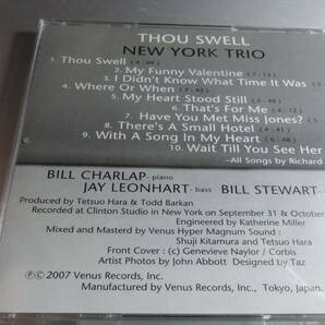 NEW YORK TRIO BILLCHARLAP JAY LEONHART ニューヨークトリオ ビル・チャラップ  THOU SWELL  国内盤の画像2