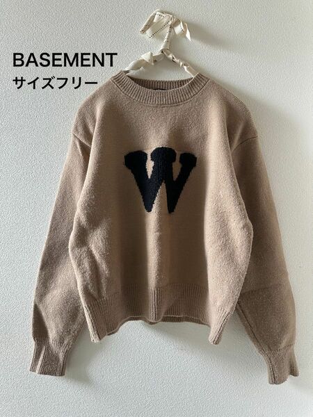 BASEMENT セーター ニット ニットセーター ロゴ刺繍
