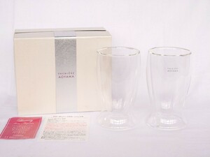 未使用 耐熱二層ガラス タンブラー 直径7cm 高さ14.5cm ビアグラス ビールグラス