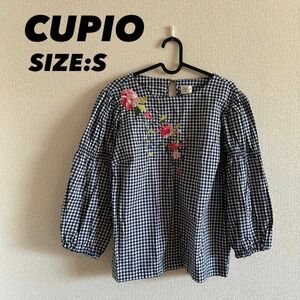 新品 CUPIO 刺繍 ギンガムチェック チュニック S/Mサイズ 海外インポート レディース 春服 花柄 コットン100%