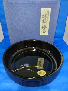 Art hand Auction Buy-it-now price [Unused] Aizu lacquer ware, hand-painted makie, Shiran, Ai makie, Aizu lacquer lacquer, third generation Sobei, confectionery bowl, traditional craft, confectionery bowl, can be bundled, Craft, Lacquer art, confectionery bowl, Gourmet basket