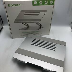 【美品】BoYata ノート パソコン スタンド PCスタンド パソコンスタンド 17インチ以下対応 シルバー /Y16102-J1
