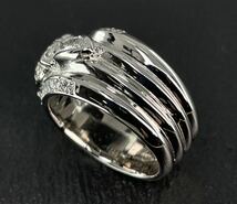 ★正規品カスタム★CHROME HEARTS クロムハーツ・新品仕げ天然石/Pt・ダガーハートリング ・21-22号_画像8