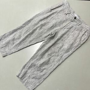 BETTY SMITH MEN'S ベティスミス ネップ風 クロップドパンツ スラックスパンツ グレー Lサイズ 日本製 MADE IN JAPAN 麻 ヘンプ