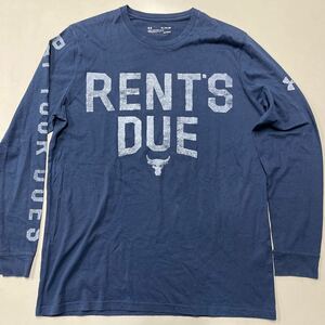 アンダーアーマー UNDERARMOUR メンズ XLサイズ 長袖 Tシャツ RENTS DUE PAY YOUR DUES ネイビー 紺色 ロンT HEATGEAR