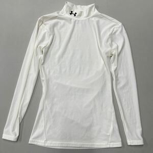 アンダーアーマー レディース Tシャツ underarmour モックネック ホワイト 白 Mサイズ 長袖 コンプレッションTシャツ ロンT