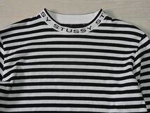 stussy　長袖ロンT　SIZE:S　色：白黒　ボーダー　ステューシー　カットソー　長袖Tシャツ_画像1