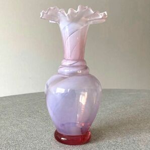 フラワーベース 花瓶 花器 フリル ガラス ヴィンテージ