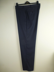 ◆RALPH LAUREN ドレスパンツ 紺系チェック W102 L79.5 美品 キングサイズ ラルフローレン スラックス