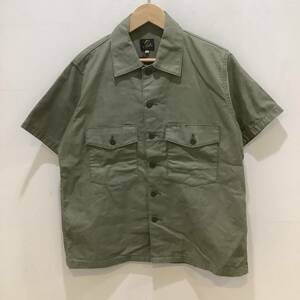 Needles ニードルス シャツ ショートスリーブ カーキ Fatigue Shirt Backsateen MR232 サイズS 655350