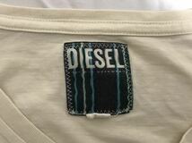 本物ディーゼルDIESELコットンプリントVネック長袖TシャツロンTメンズサーフアメカジミリタリーゴルフビジネススーツベージュSインド製_画像4