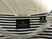 本物スコッチアンドソーダSCOTCH&SODAコットンボーダー柄長袖TシャツロンTメンズサーフアメカジミリタリー白ホワイト青Mトルコ製_画像4