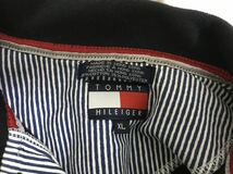 本物トミーヒルフィガーTOMMYHILFIGERコットンデカビッグラガー長袖ポロシャツメンズサーフアメカジミリタリービジネスゴルフXL紺ネイビー_画像4