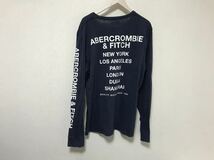 本物アバクロアンドフィッチAbercrombie&Fitchコットンプリント長袖TシャツロンTメンズサーフアメカジミリタリーXL紺ネイビー_画像4