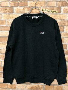 FILA フィラ メンズ 裏起毛 スウェットトレーナー M 黒 綿ポリエステル