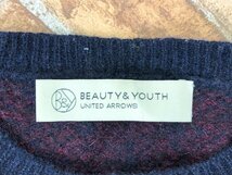 BEAUTY&YOUTH ビューティー＆ユース ユナイテッドアローズ レディース カラーミックス ニットセーター 紺ワイン ウール_画像2