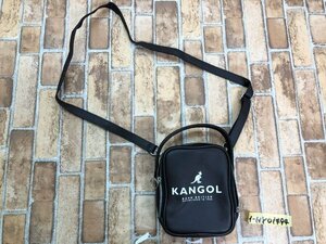 KANGOL Kangol men's lady's Logo print Mini leather style bag Brown 